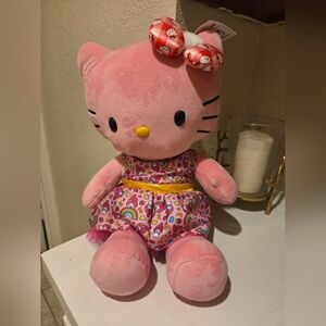 Hello Kitty Pink Plush with Rainbow Dress